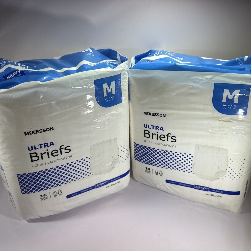 2 Pack McKesson Ultra Briefs Heavy Absorbency Medium 32-44 in 32 Count BRULMD
